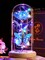 Galaxy Glass Rose Birthday Gifts (E Blue) 4.8"D x 4.8"W x 8.6"H
